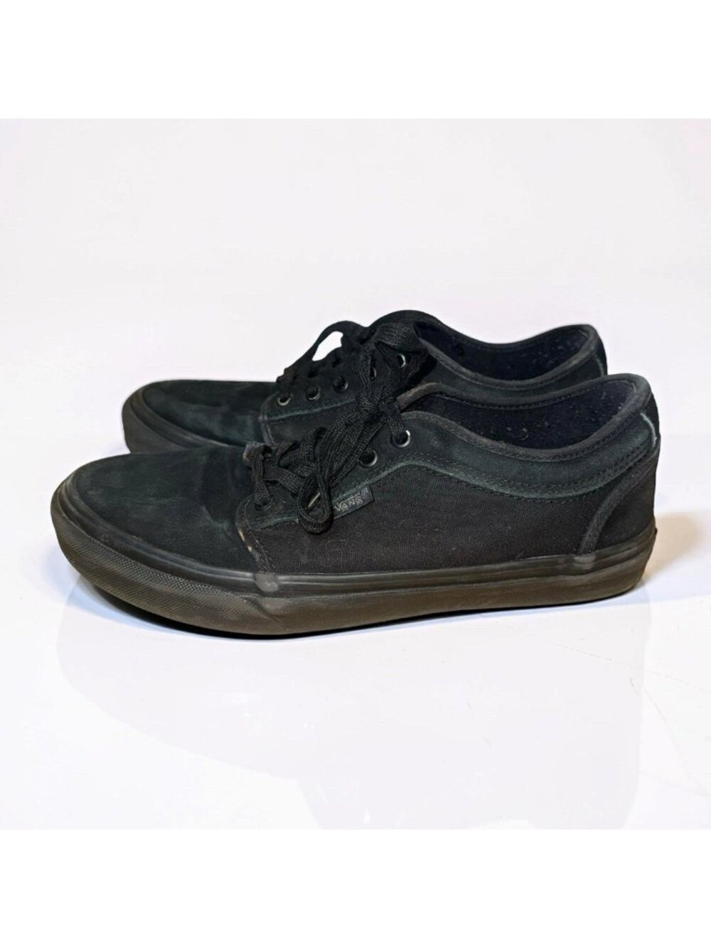 VANS Men's US 8.5 Black Canvas Lace-Up Sneakers Round Toe Rubber Sole